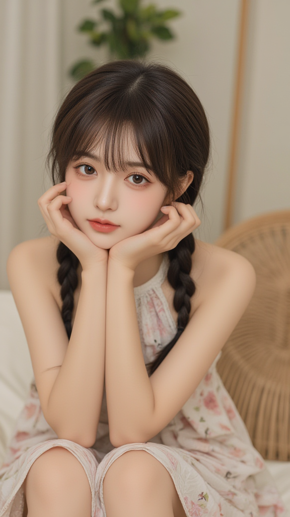麻花辫子女孩