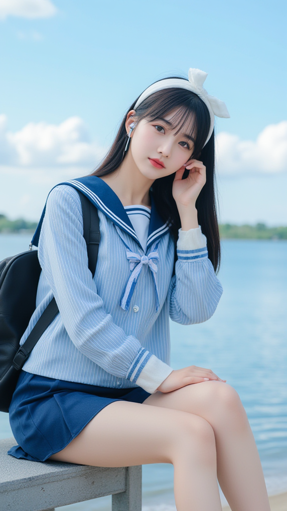 河边女孩