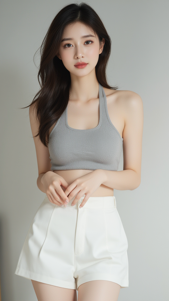 挂脖背心女孩