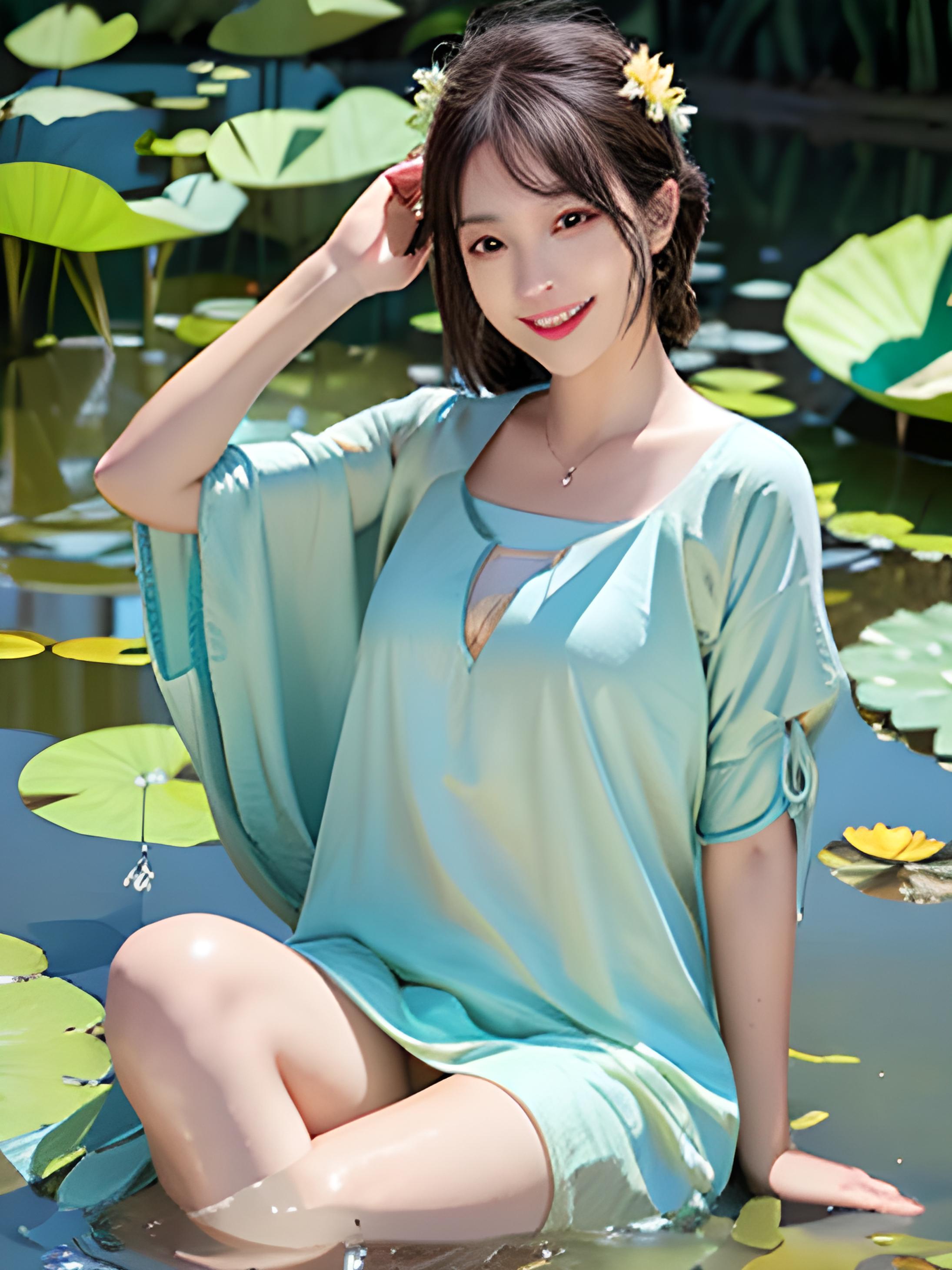 池塘美女