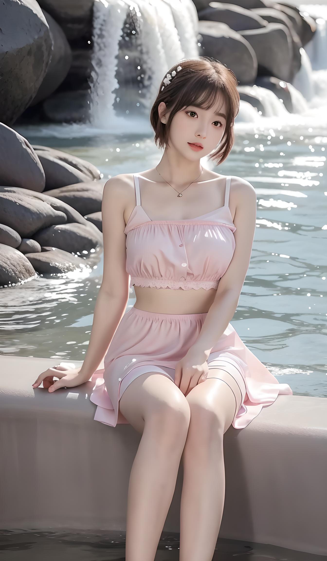粉色美女
