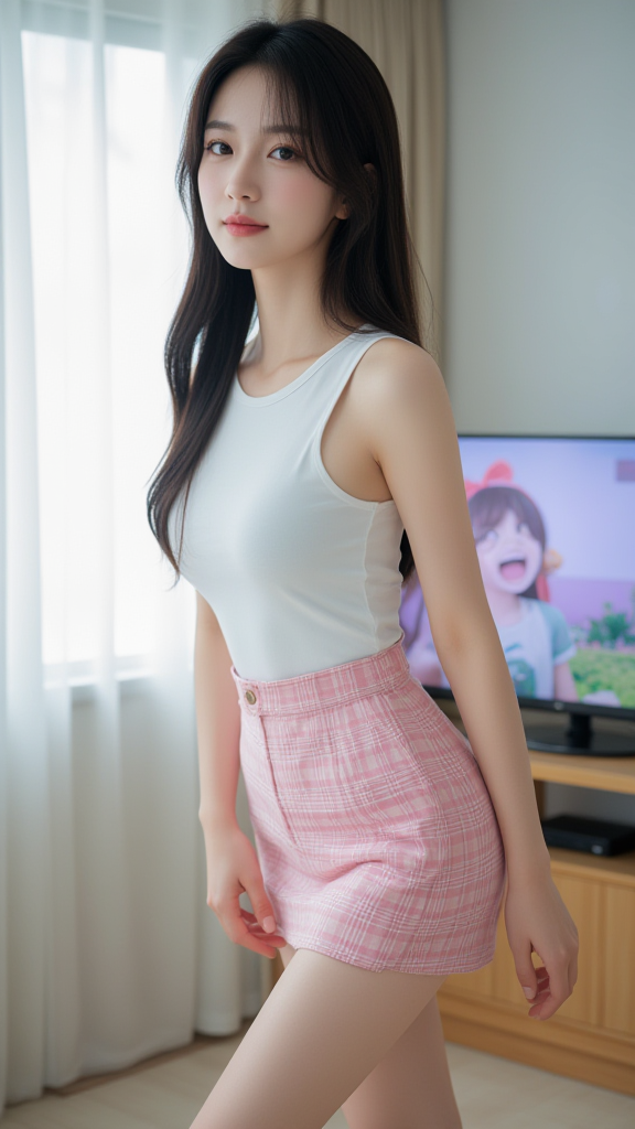 格子裙女孩