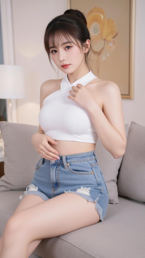 牛仔短裤女孩
