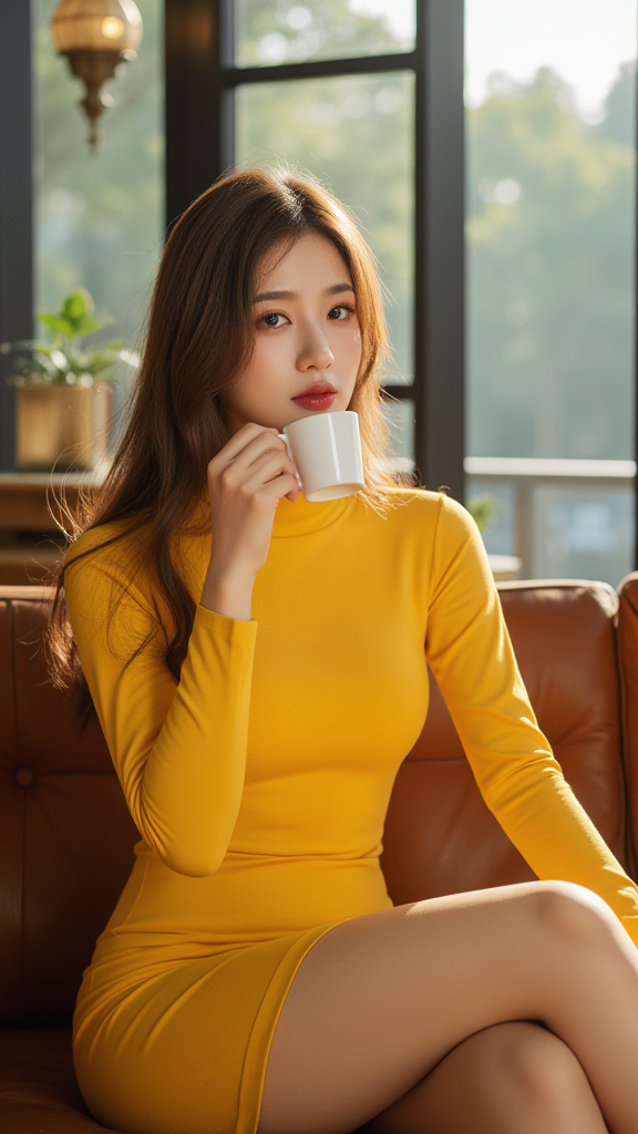 黄色连衣裙女孩