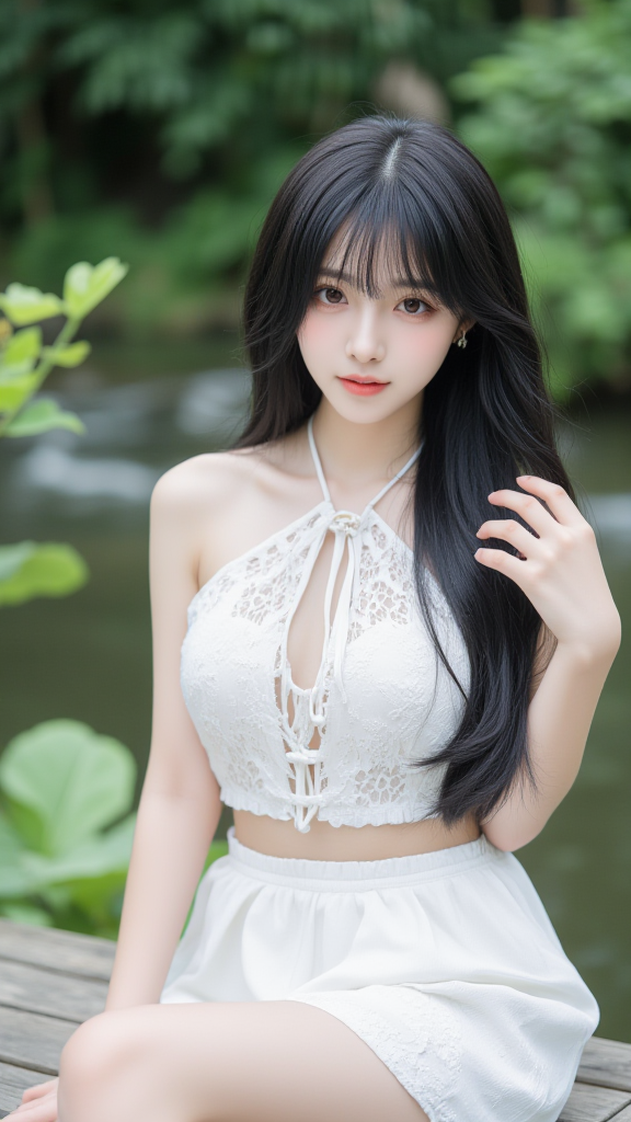 白色短裙女孩