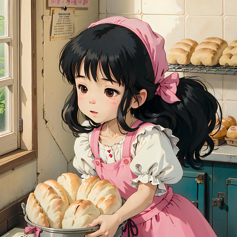 做面包的小姑娘