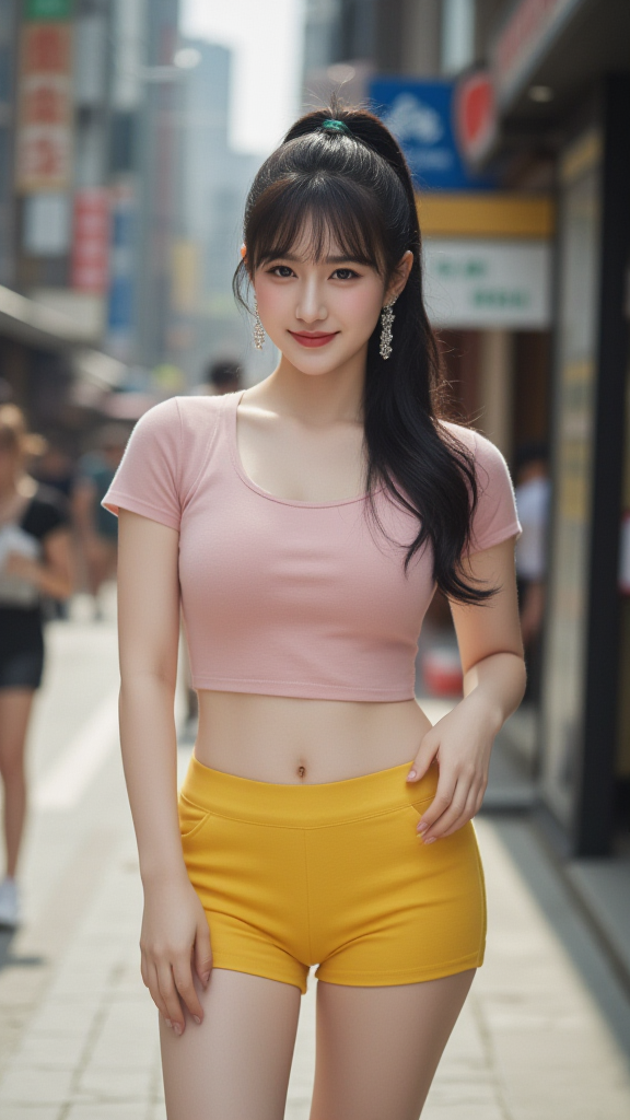 街拍微胖女生