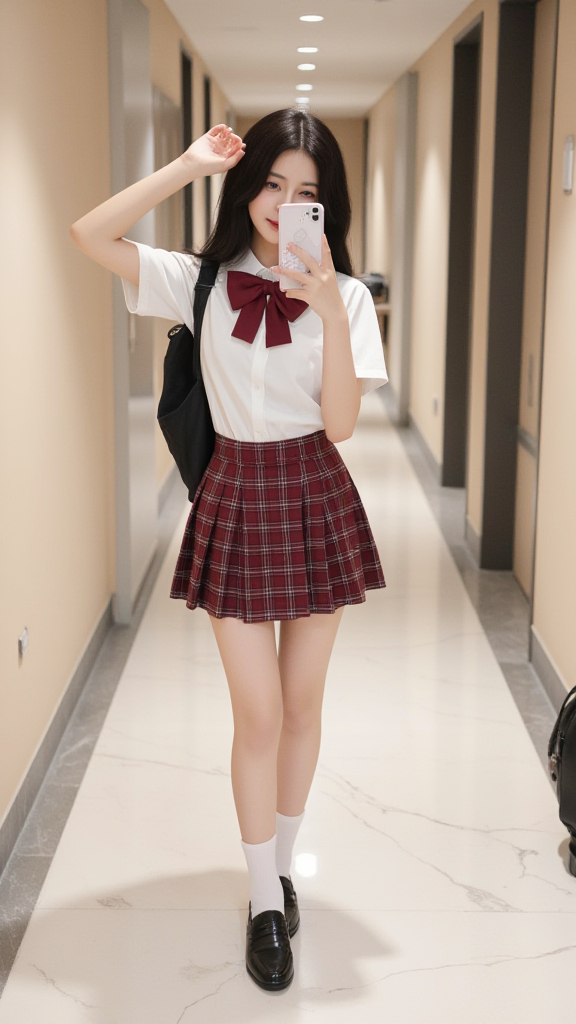 格子裙女孩