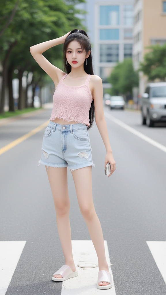 穿拖鞋的女孩