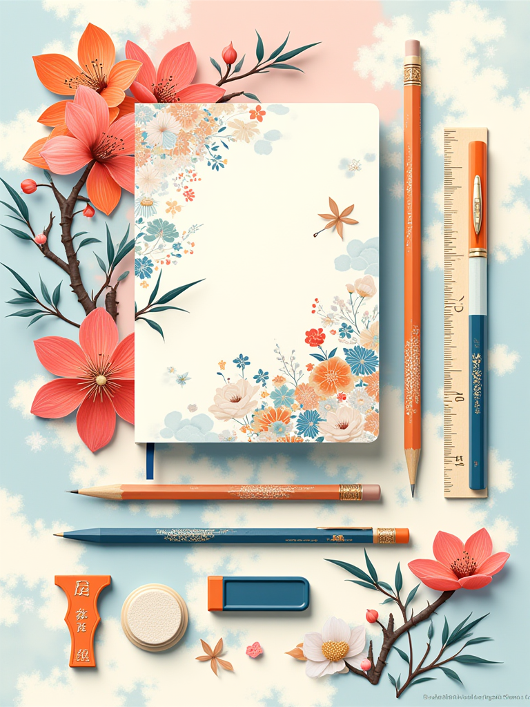 两地文化符号的文具套装