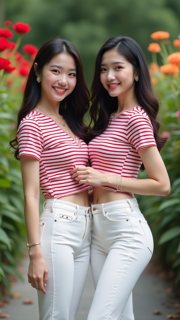 花丛合影