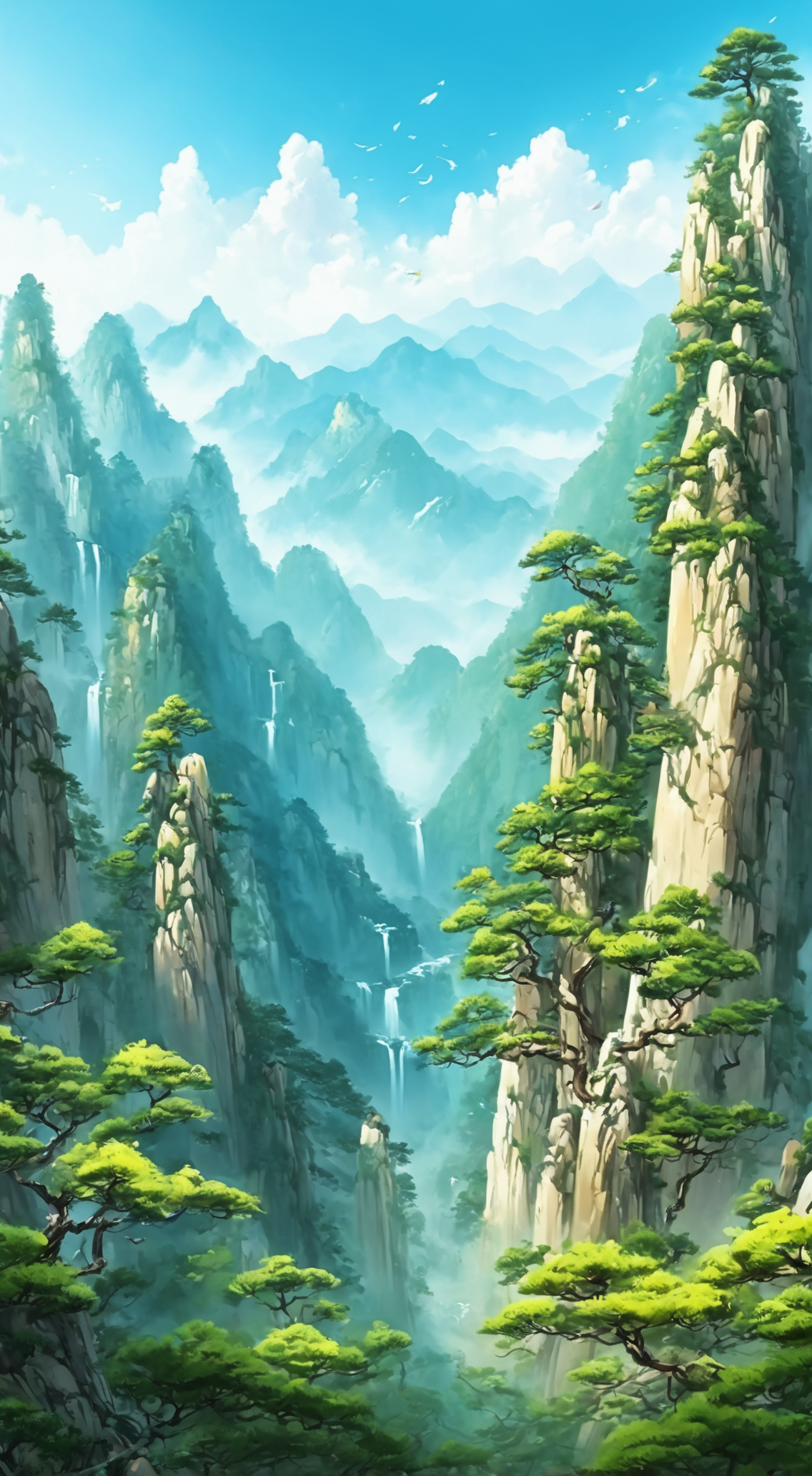 油画风中式山水画