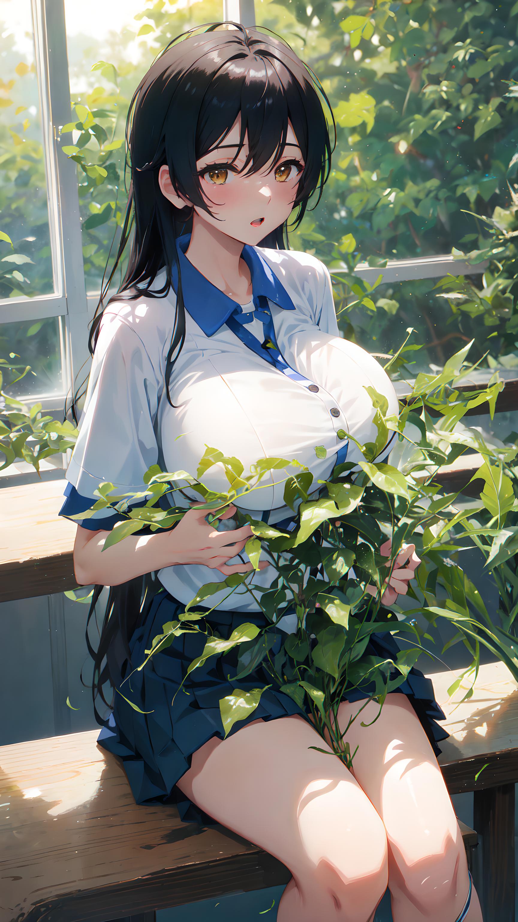 黑发校服美少女