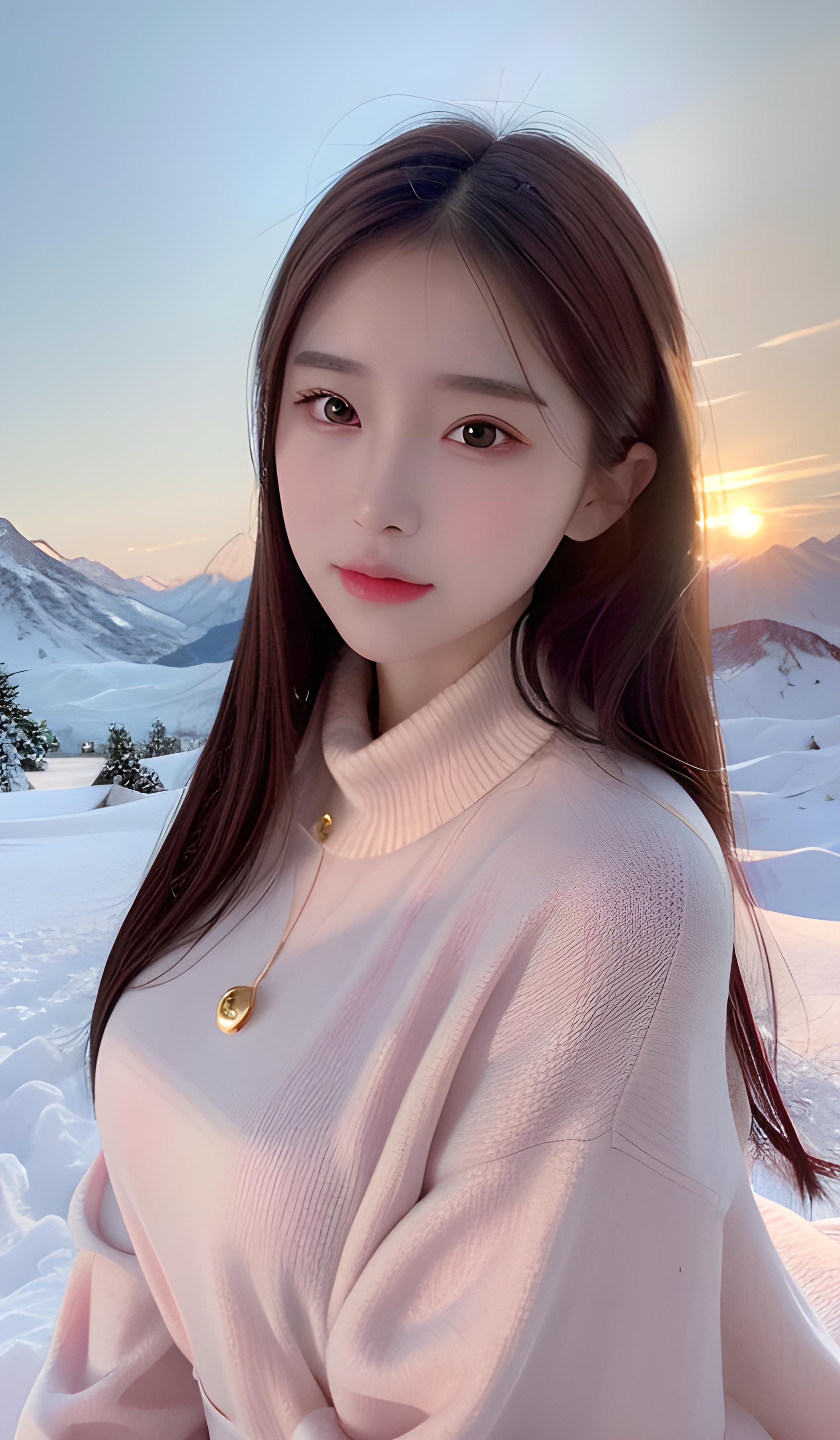 雪山美女