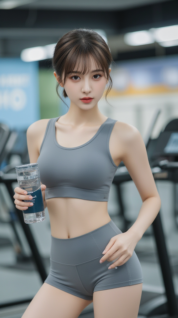 跑步机上的女孩