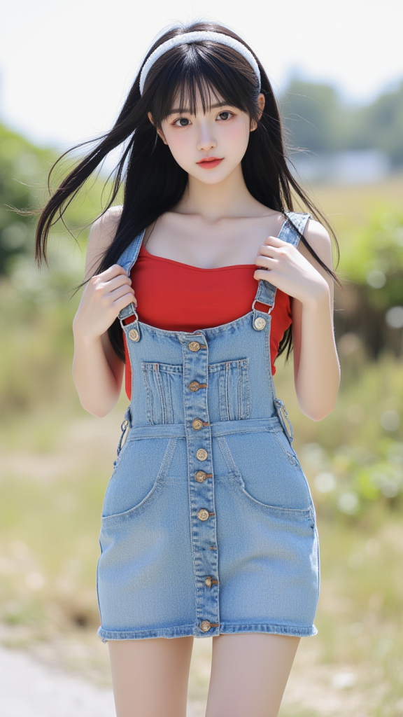 背带裤女孩