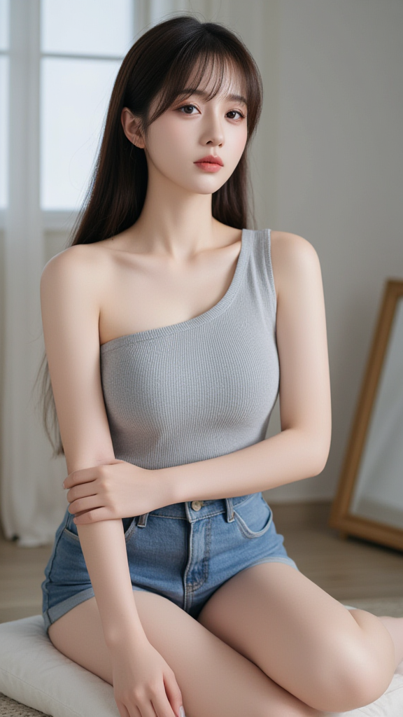 牛仔短裤女孩