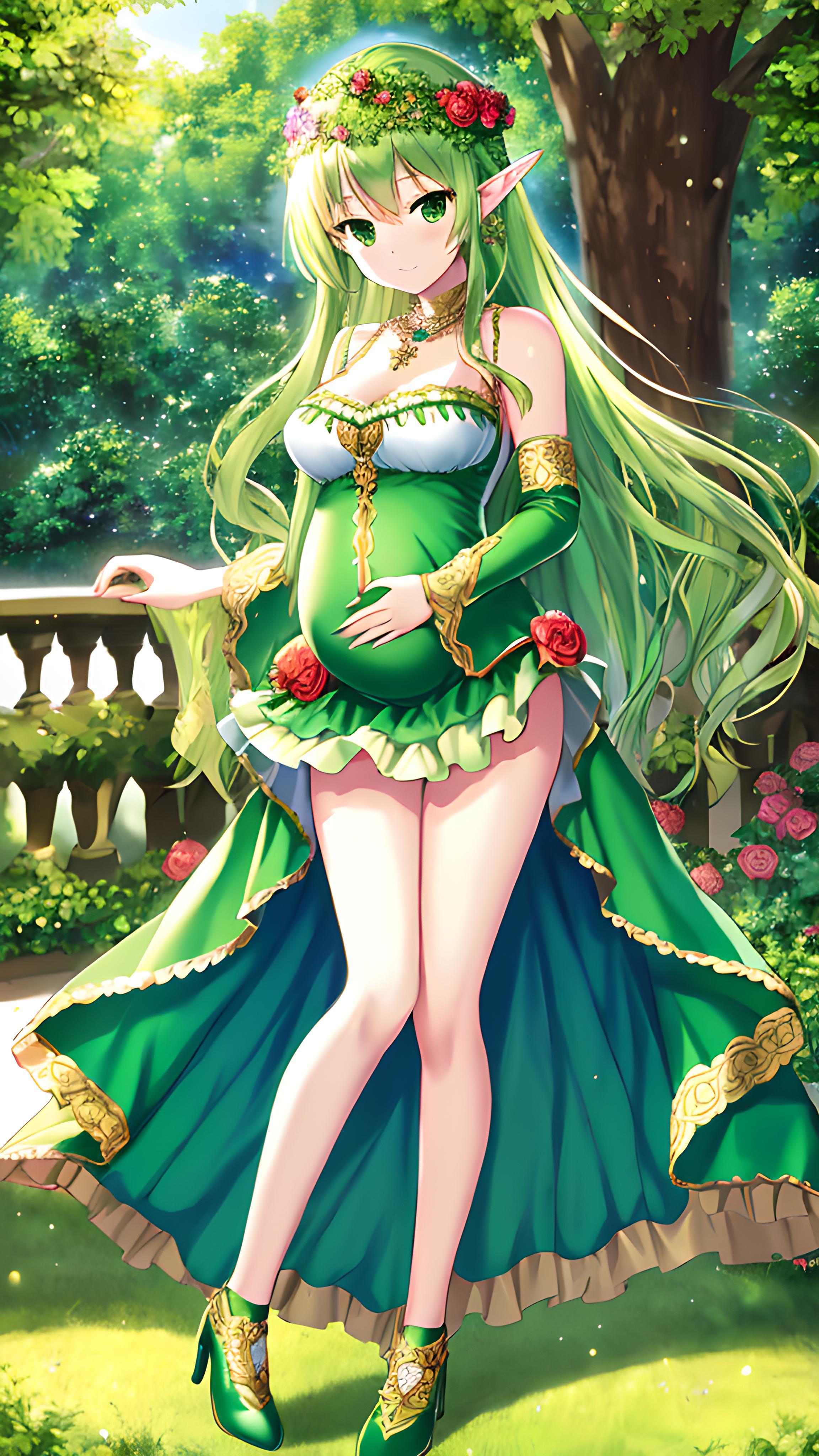 玫瑰花园的精灵美女