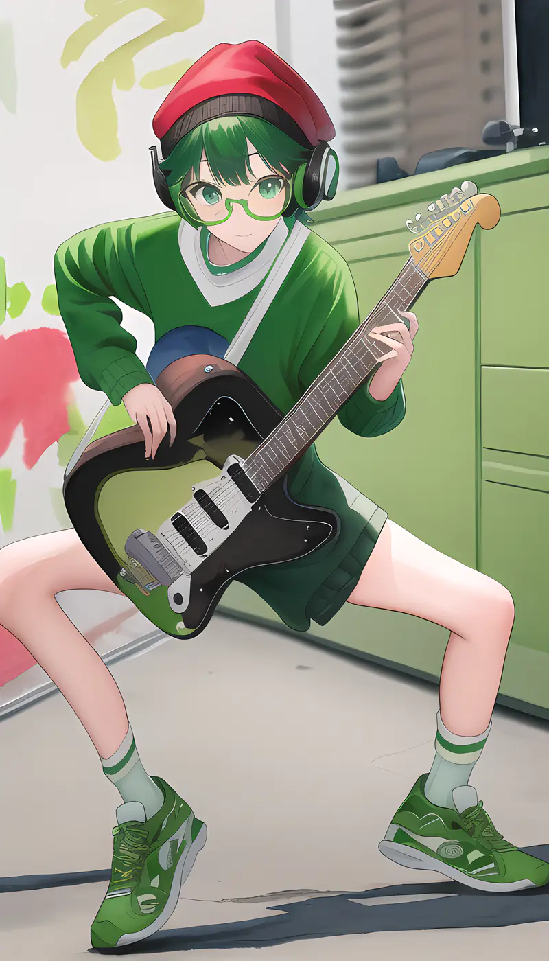 绿色吉他女孩