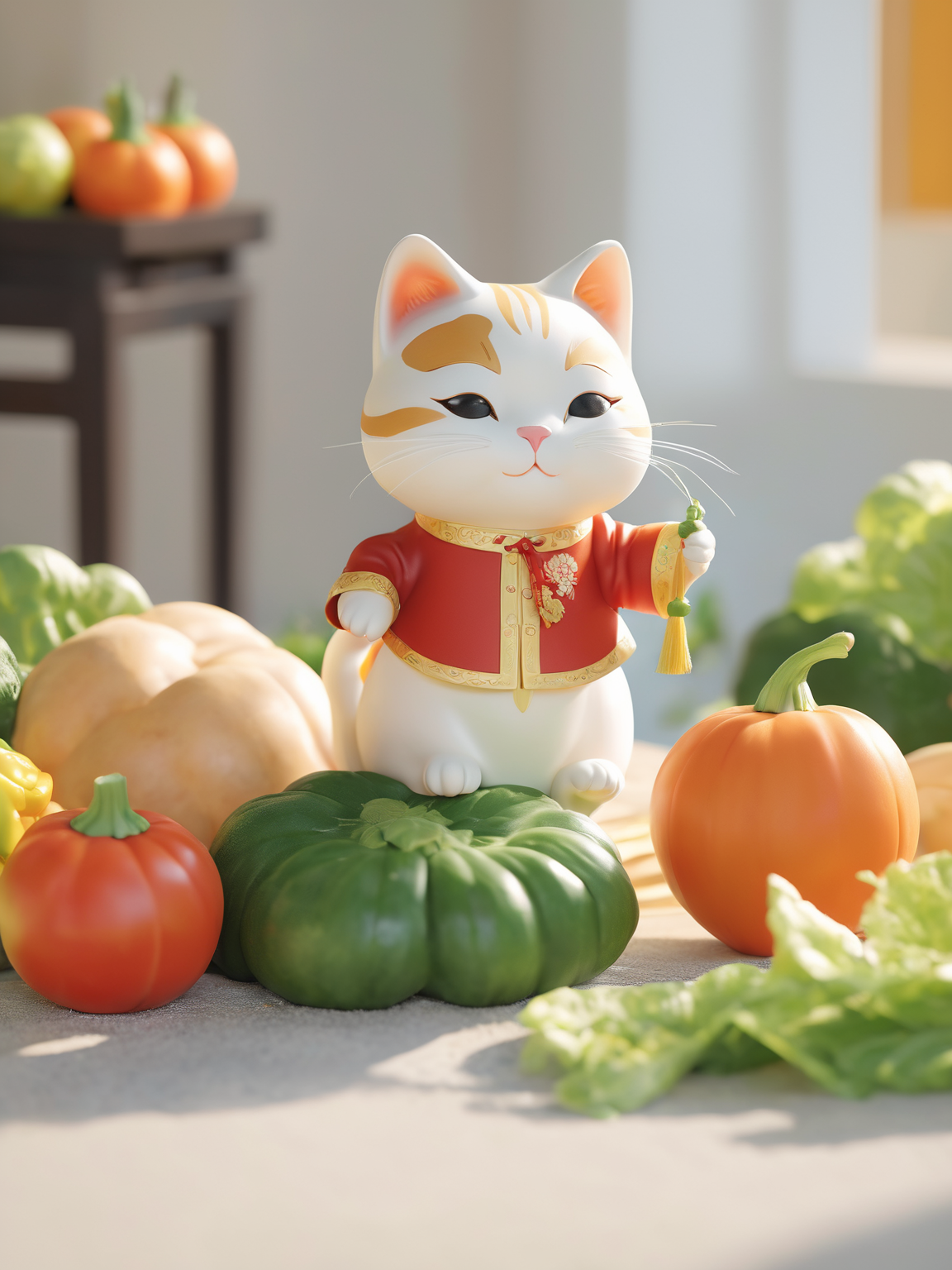 可爱的蔬菜猫