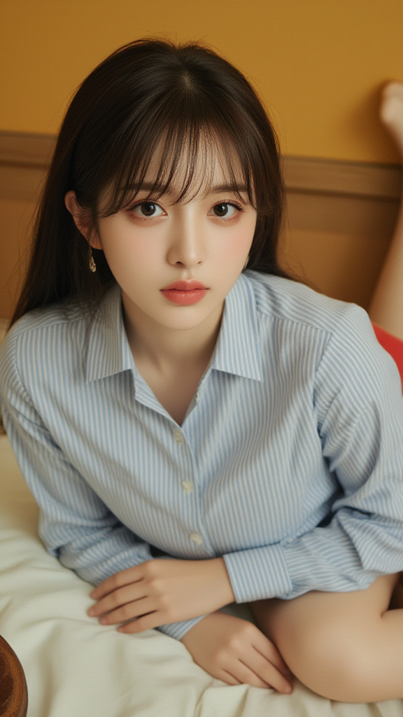 条纹衬衫女孩