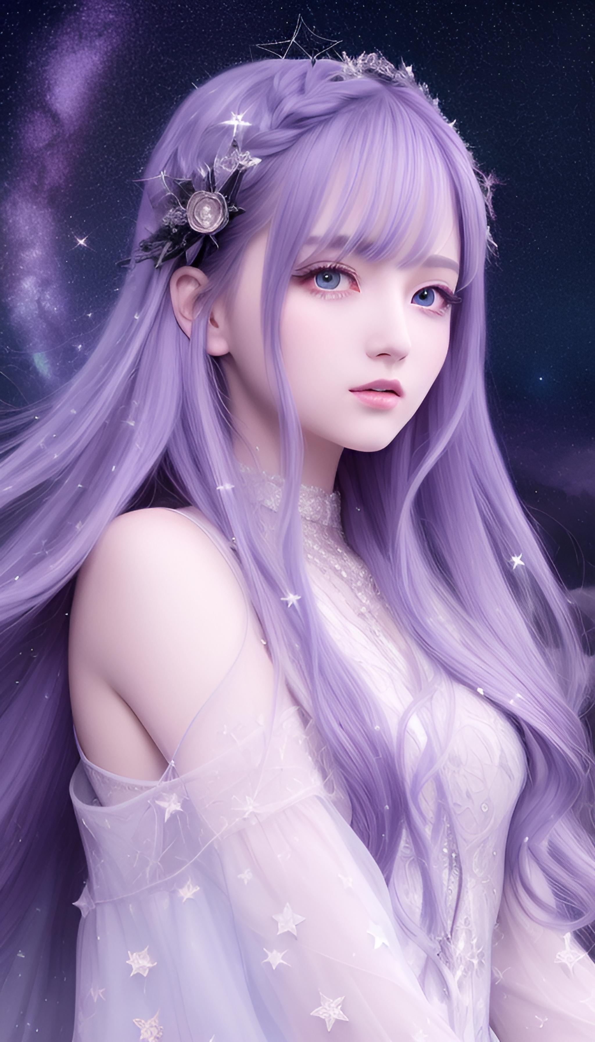 紫发美少女