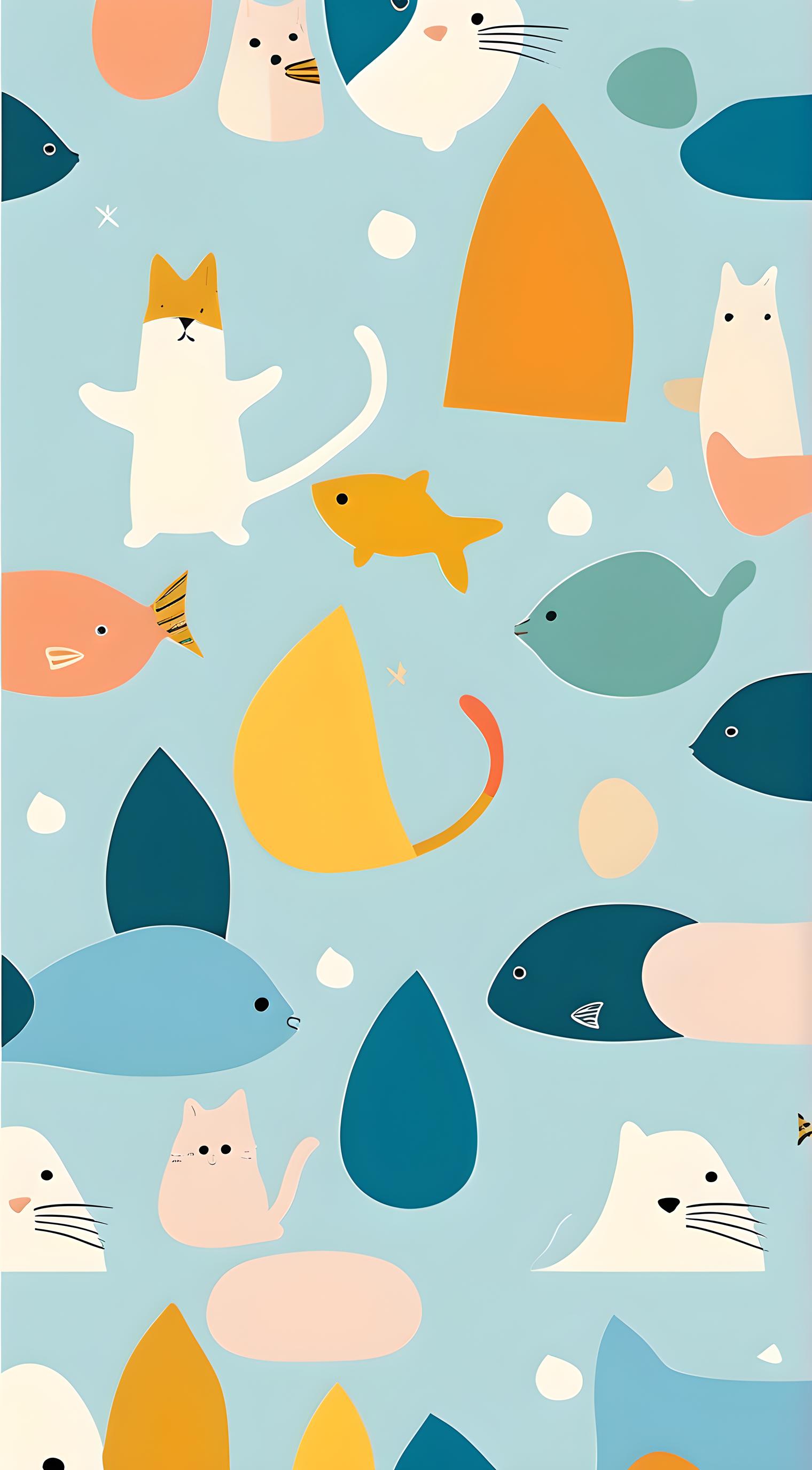 图案设计—猫鱼