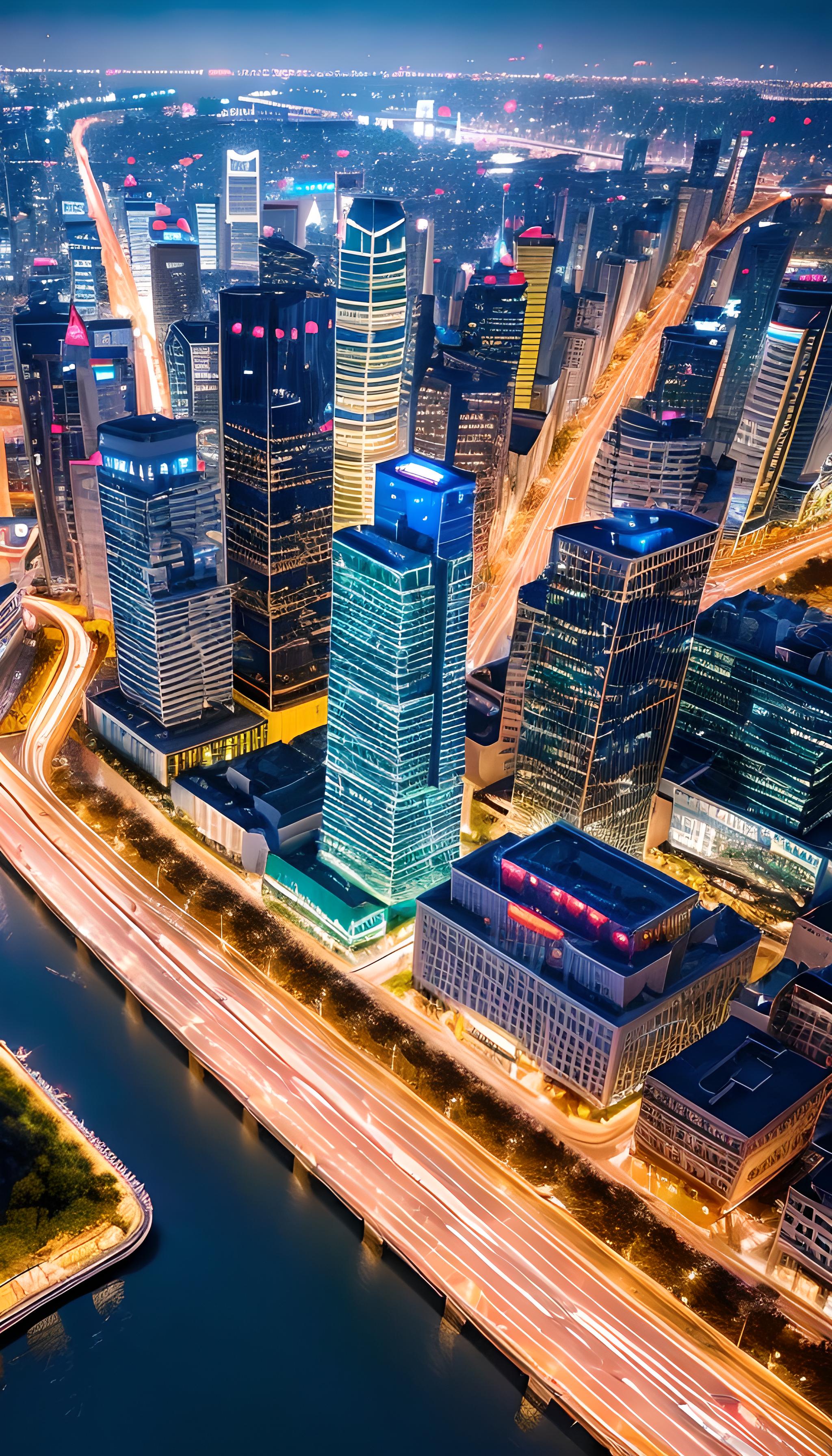 繁华的城市夜景