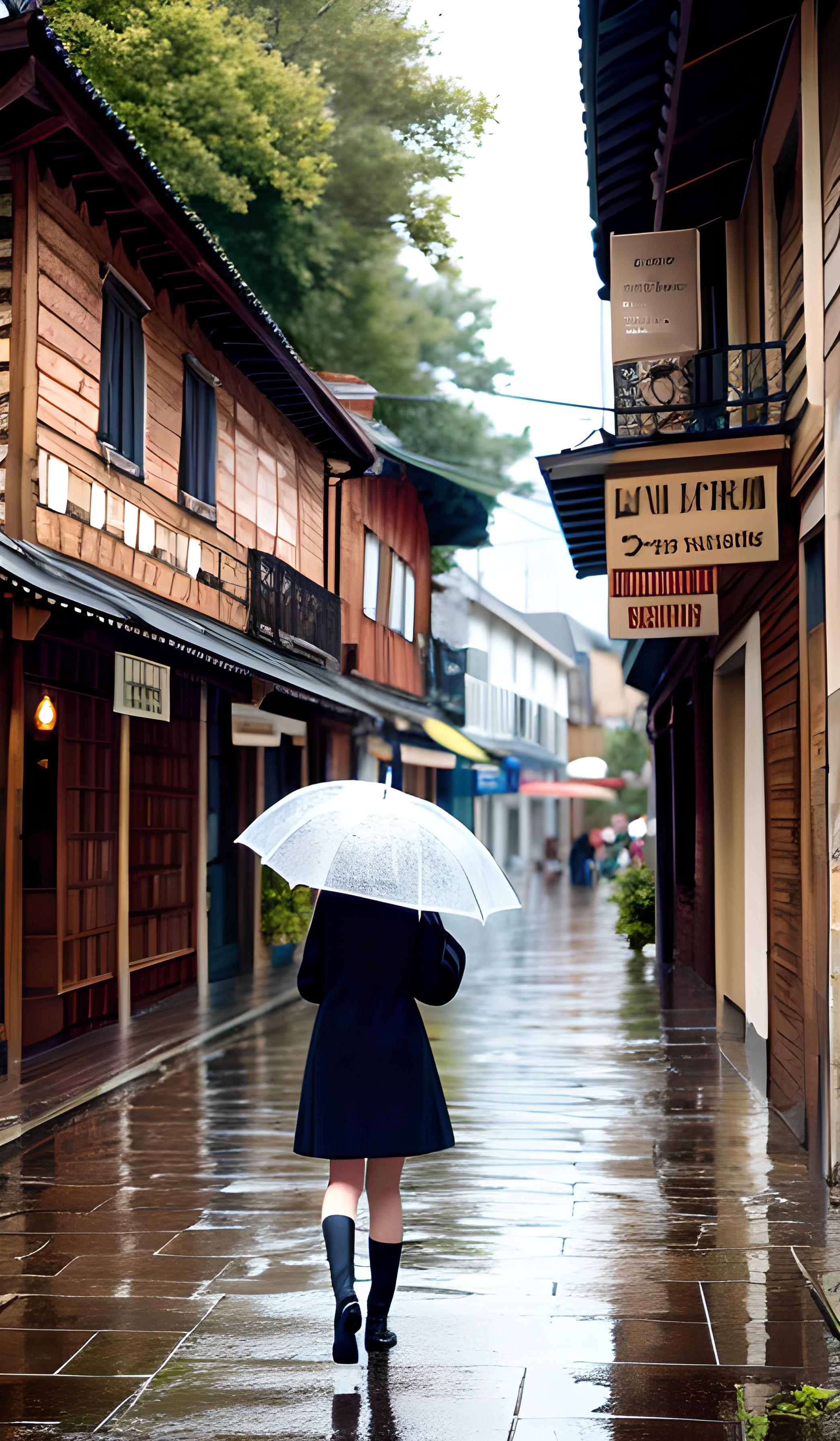 雨天撑伞