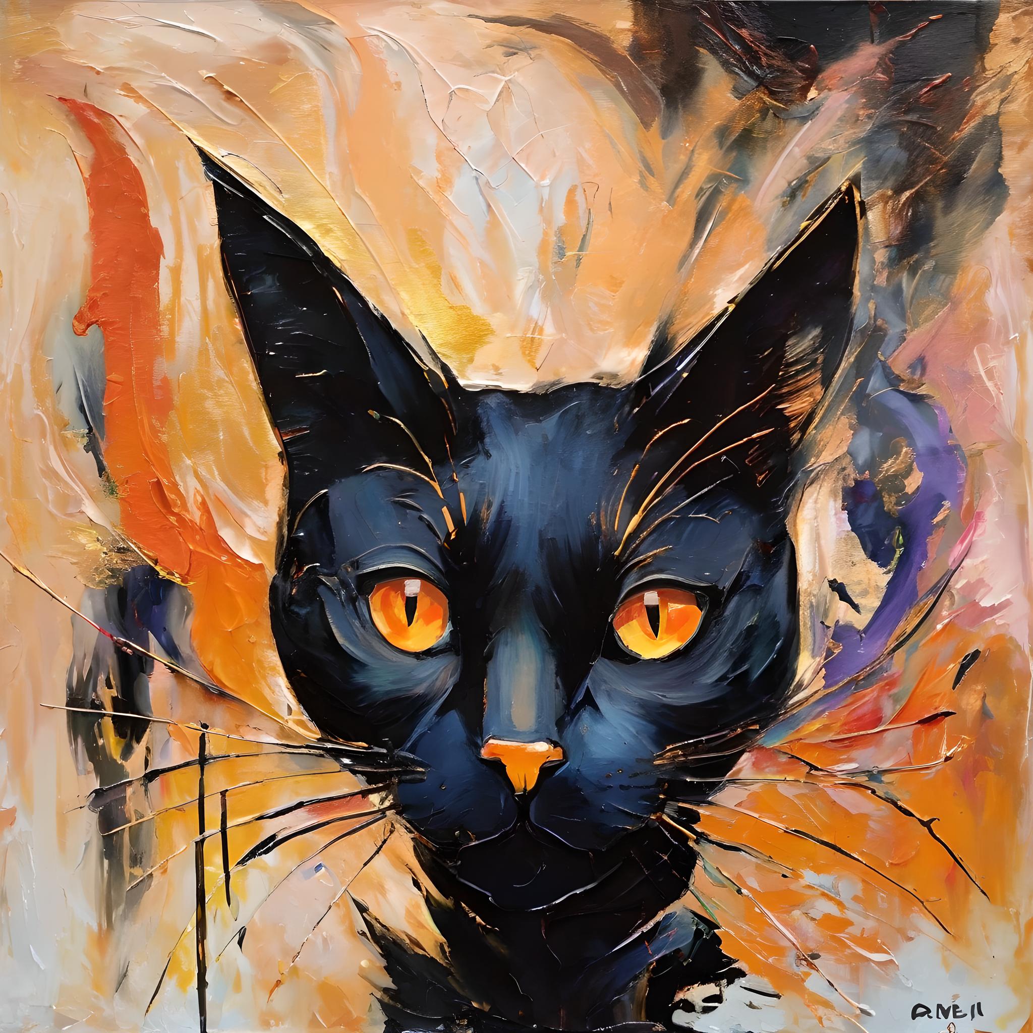抽象主义黑猫