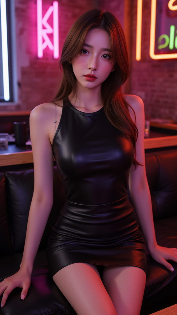 黑皮短裙女孩