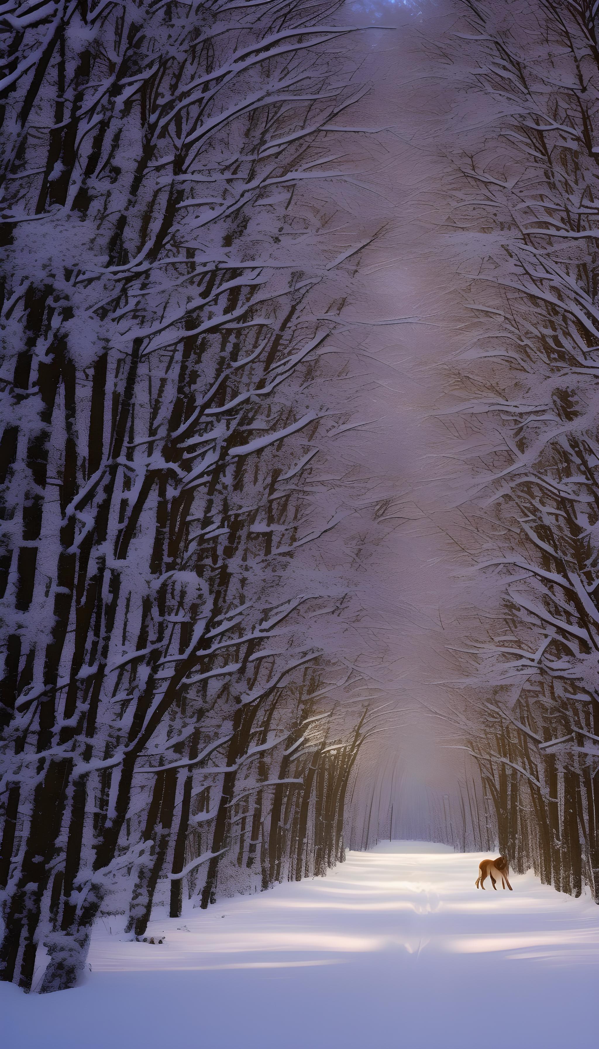 雪地里的小狗