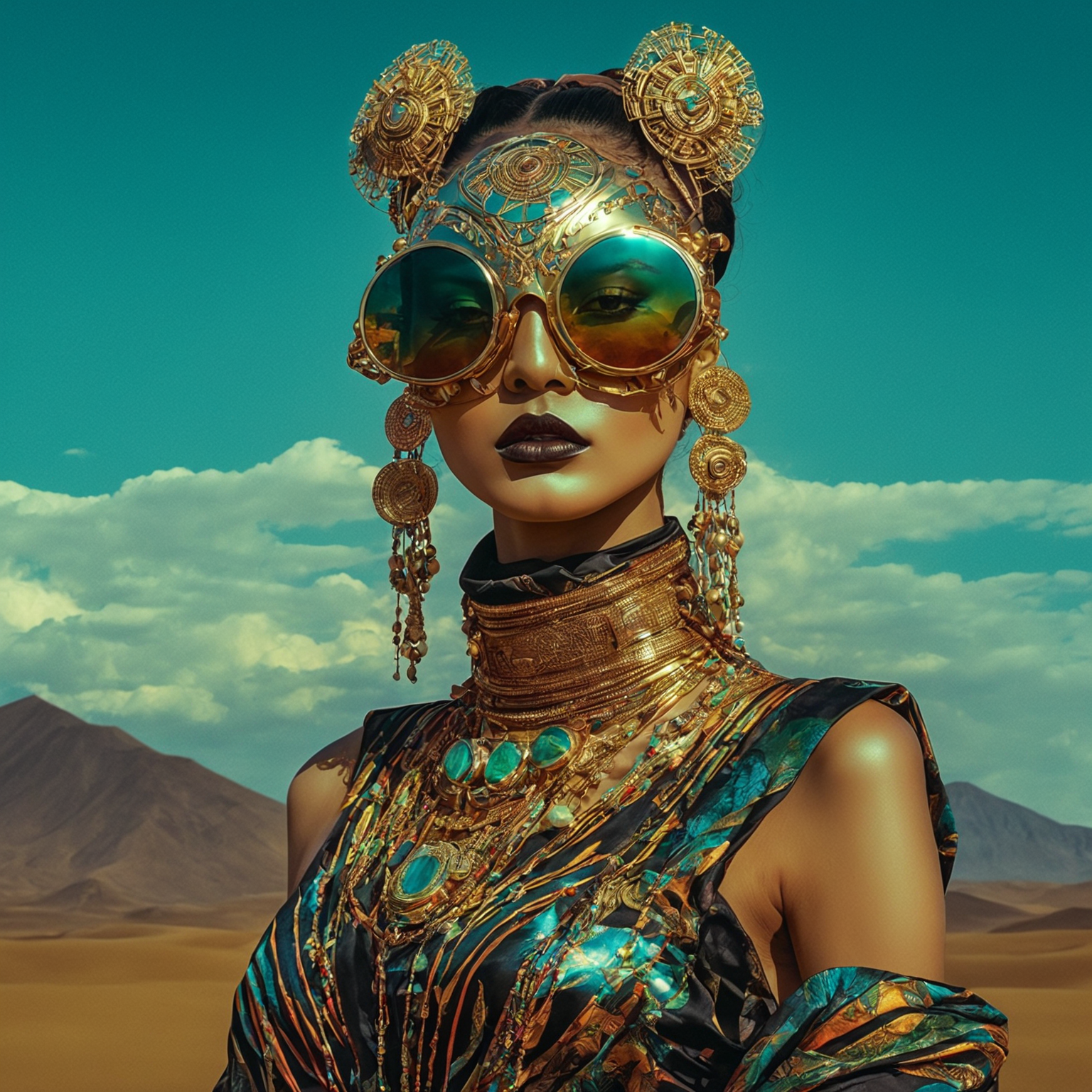 珠宝面具，solarpunk旅行者