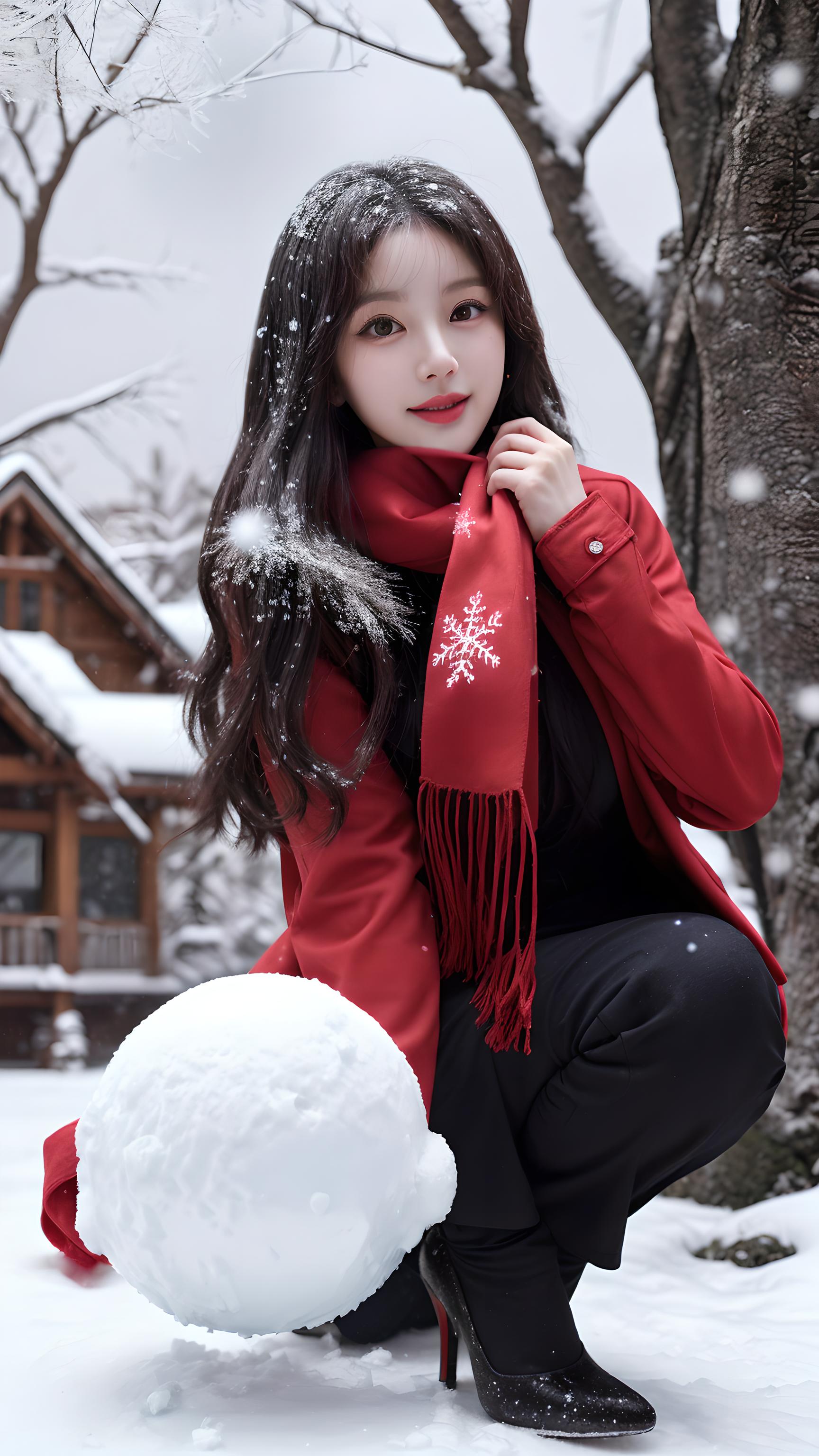 玩雪女