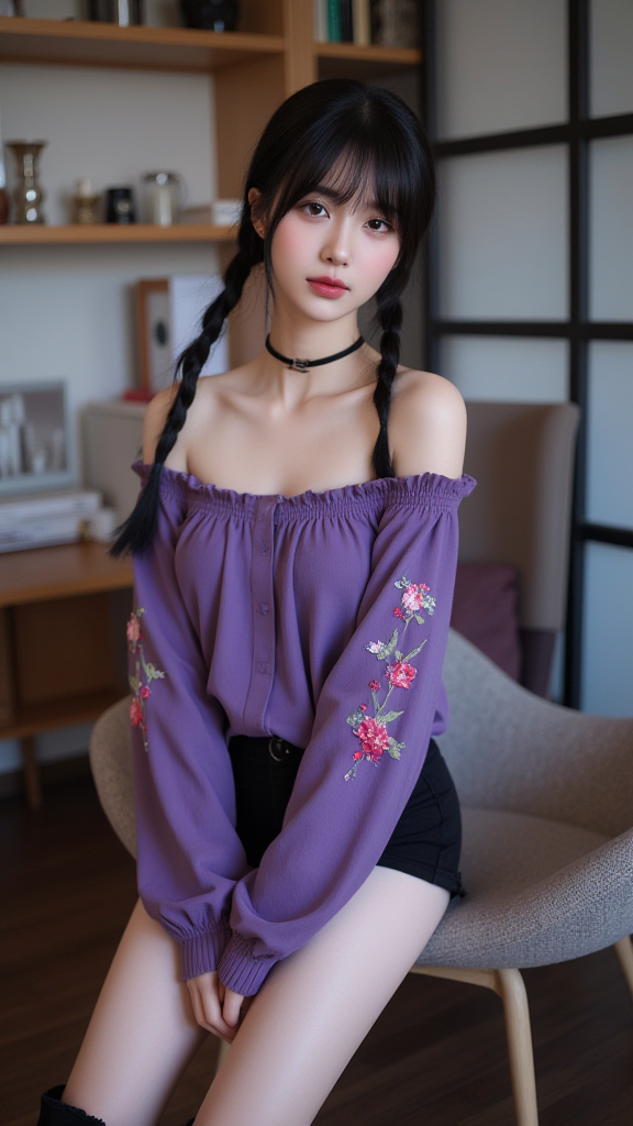 麻花辫子女孩