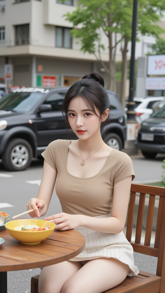 吃面的女孩