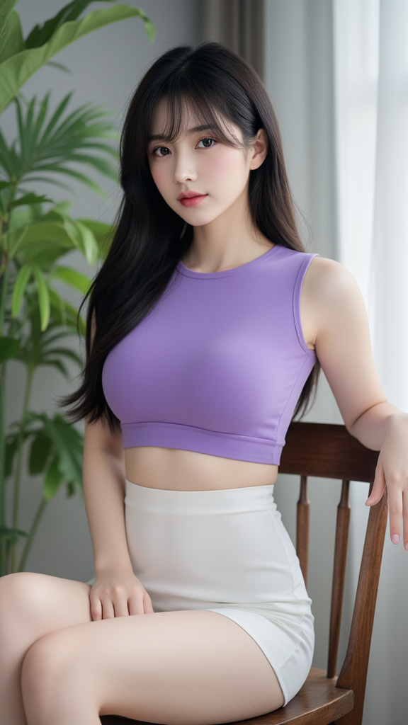 高腰短裤女孩