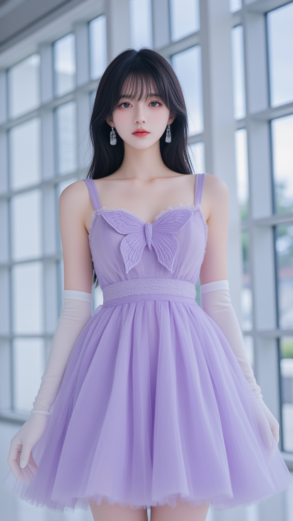 蝴蝶结短裙女孩