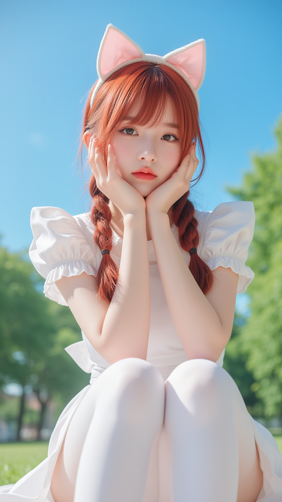 麻花辫子女孩