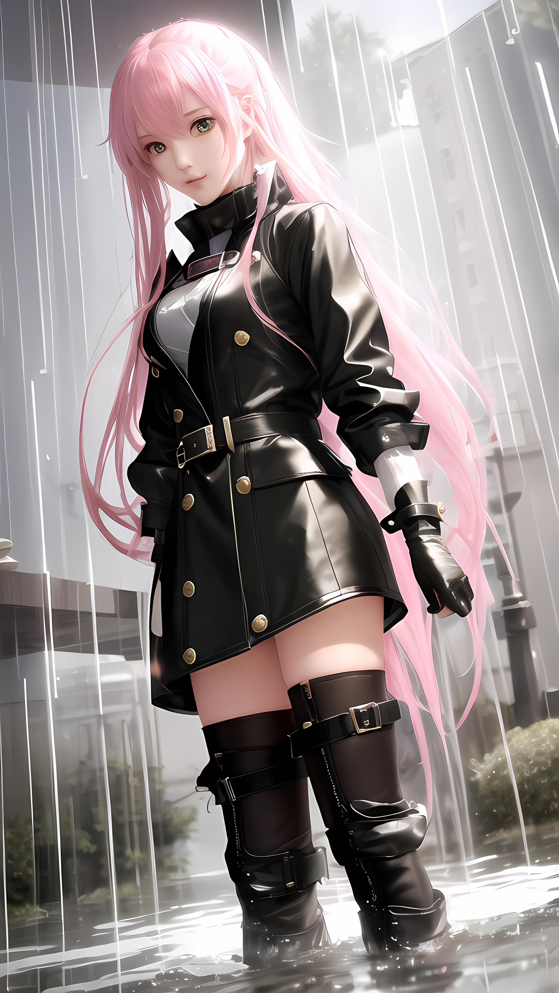 雨中美少女