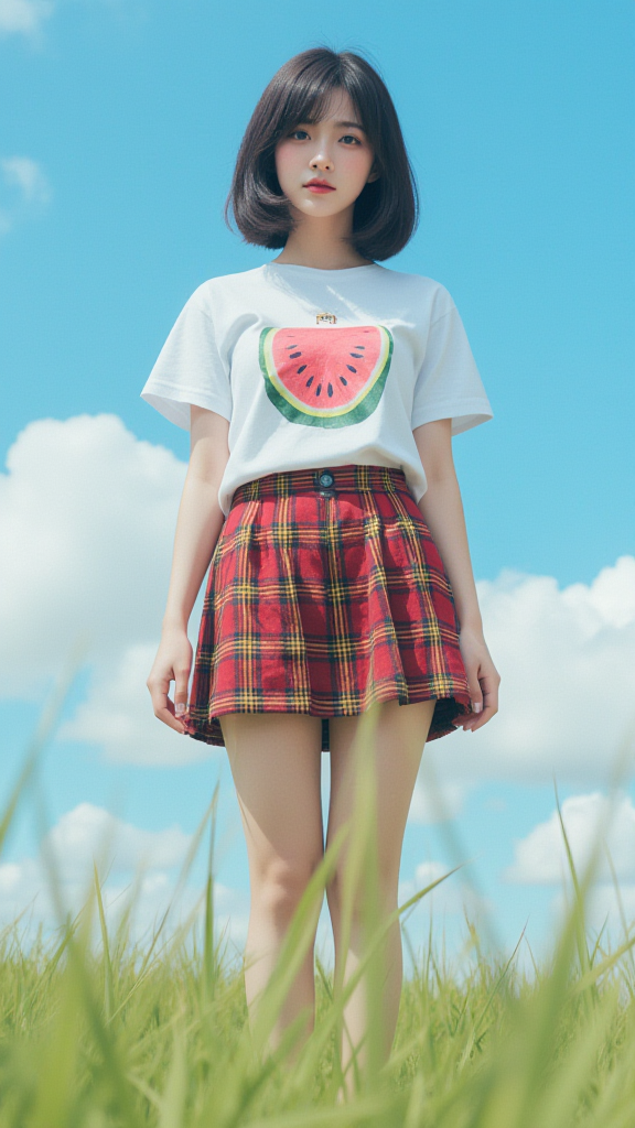 格子裙女孩