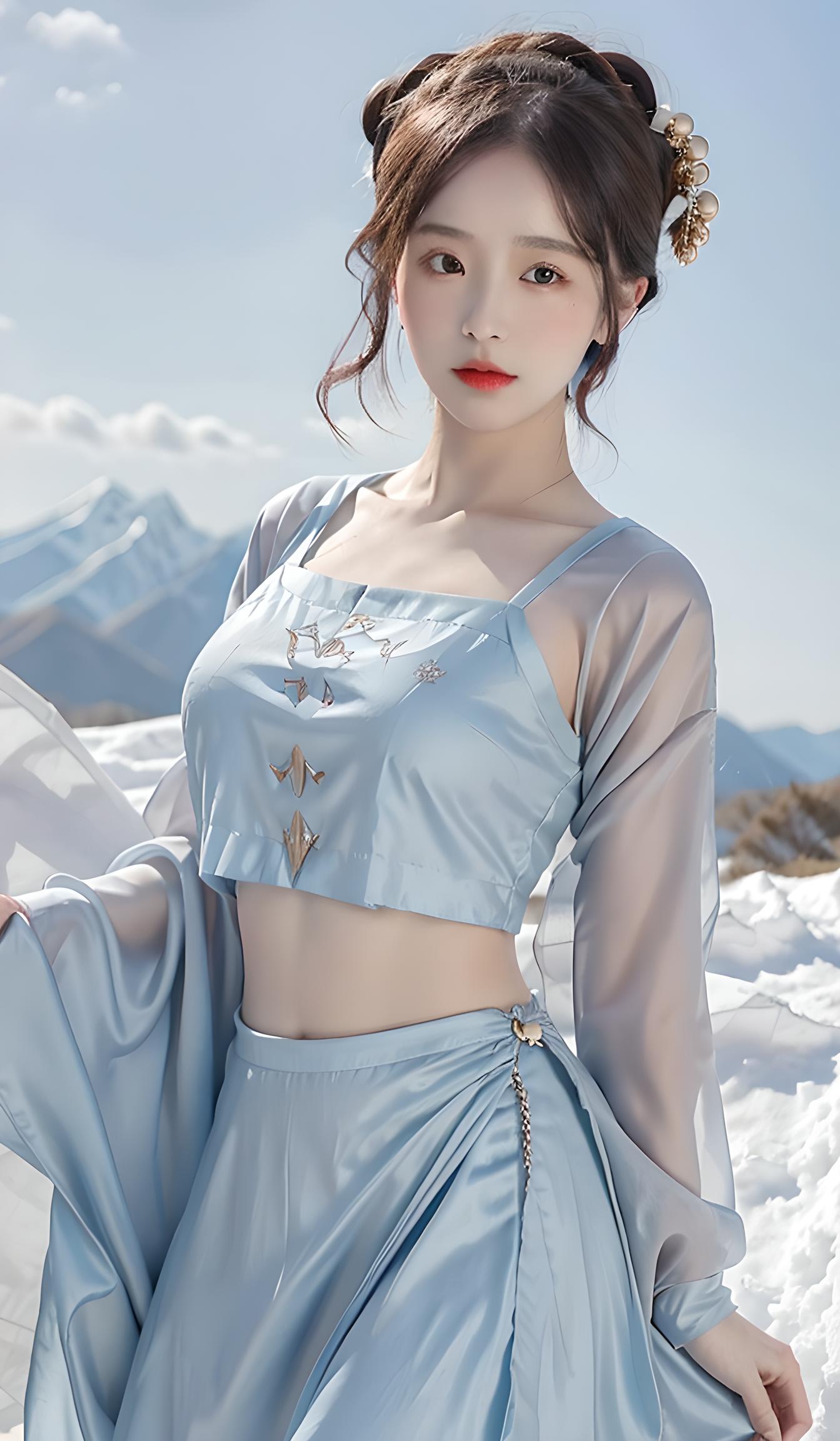 雪山美女