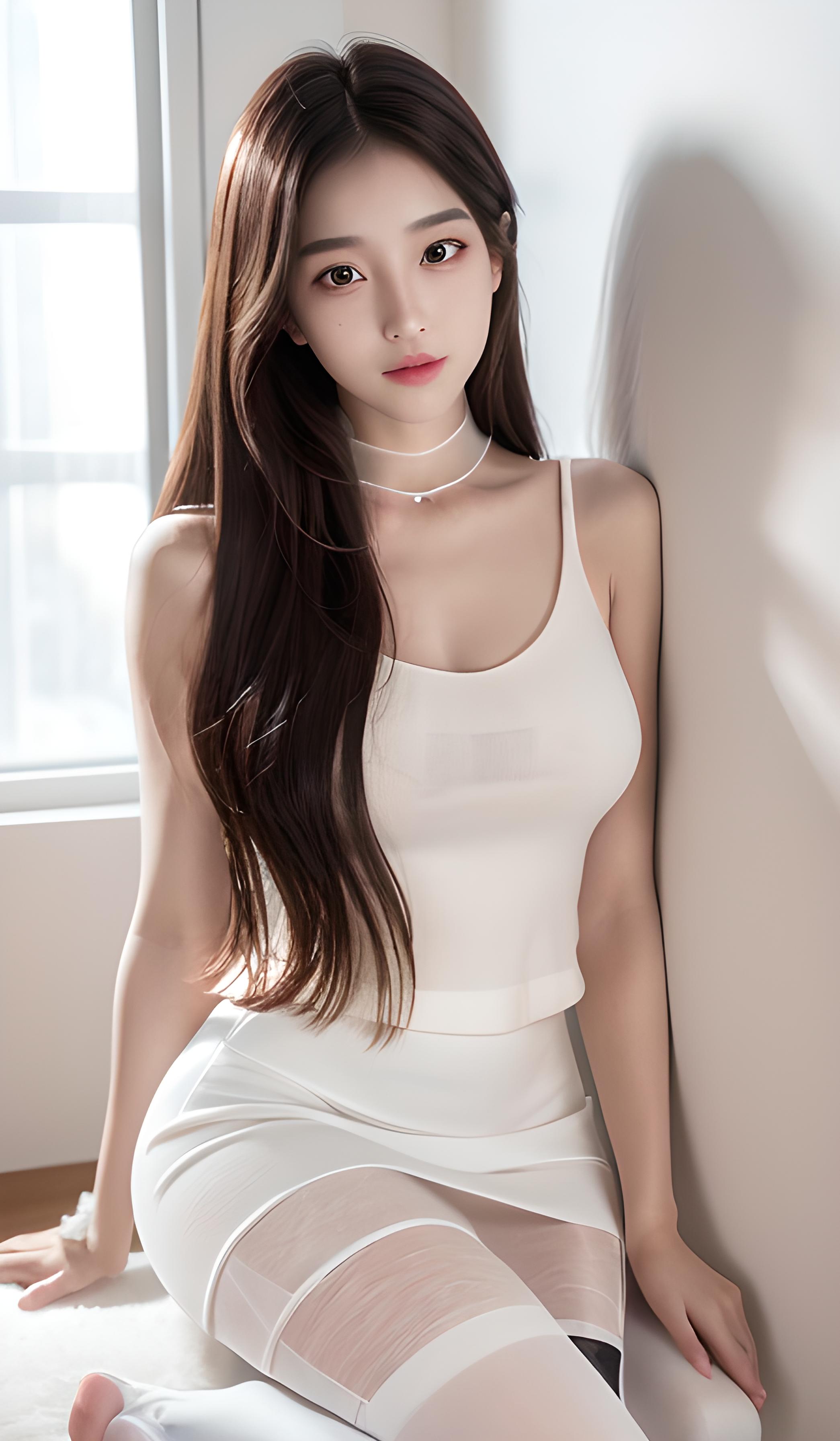 白衣服美女