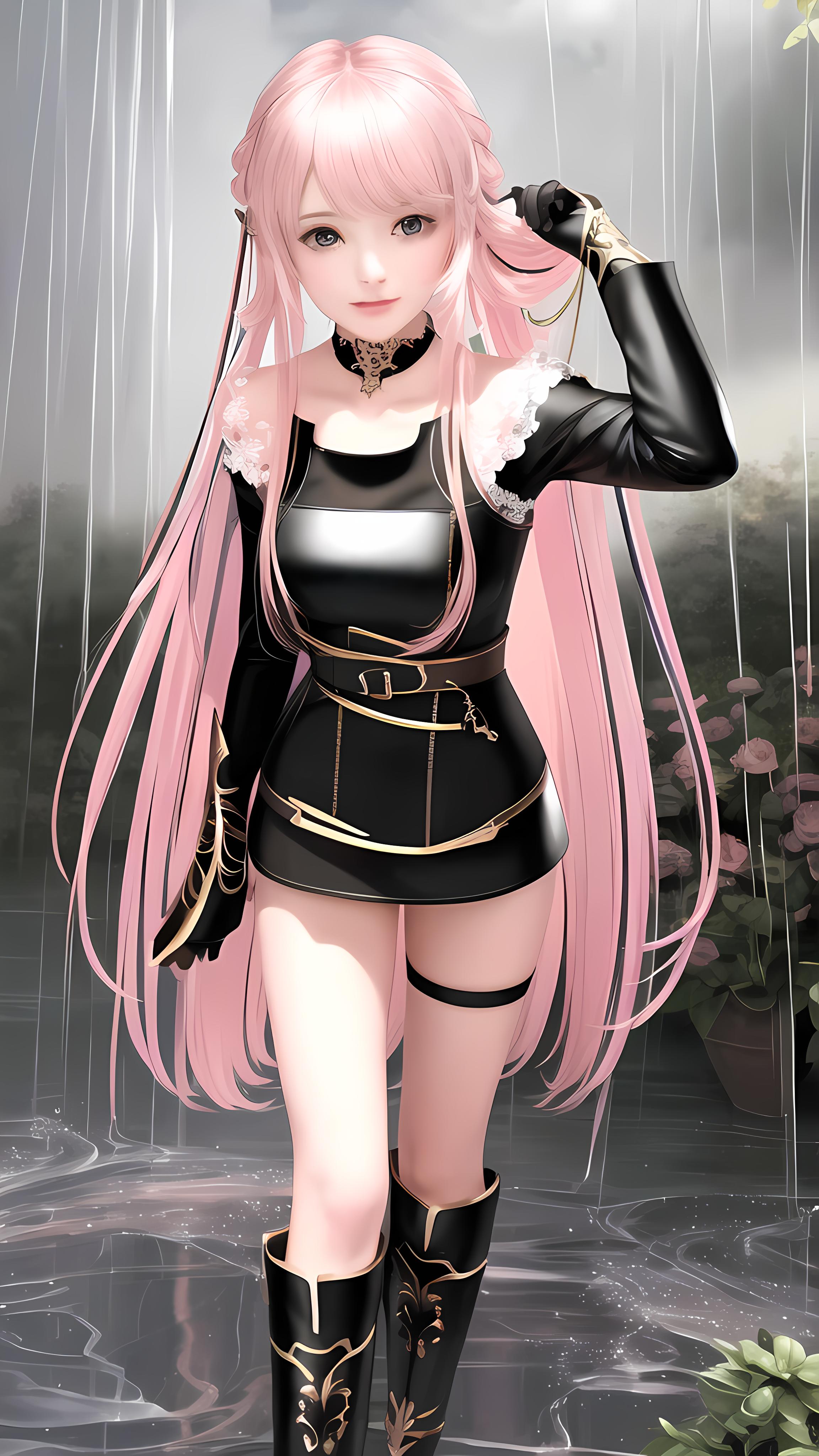 雨中美少女