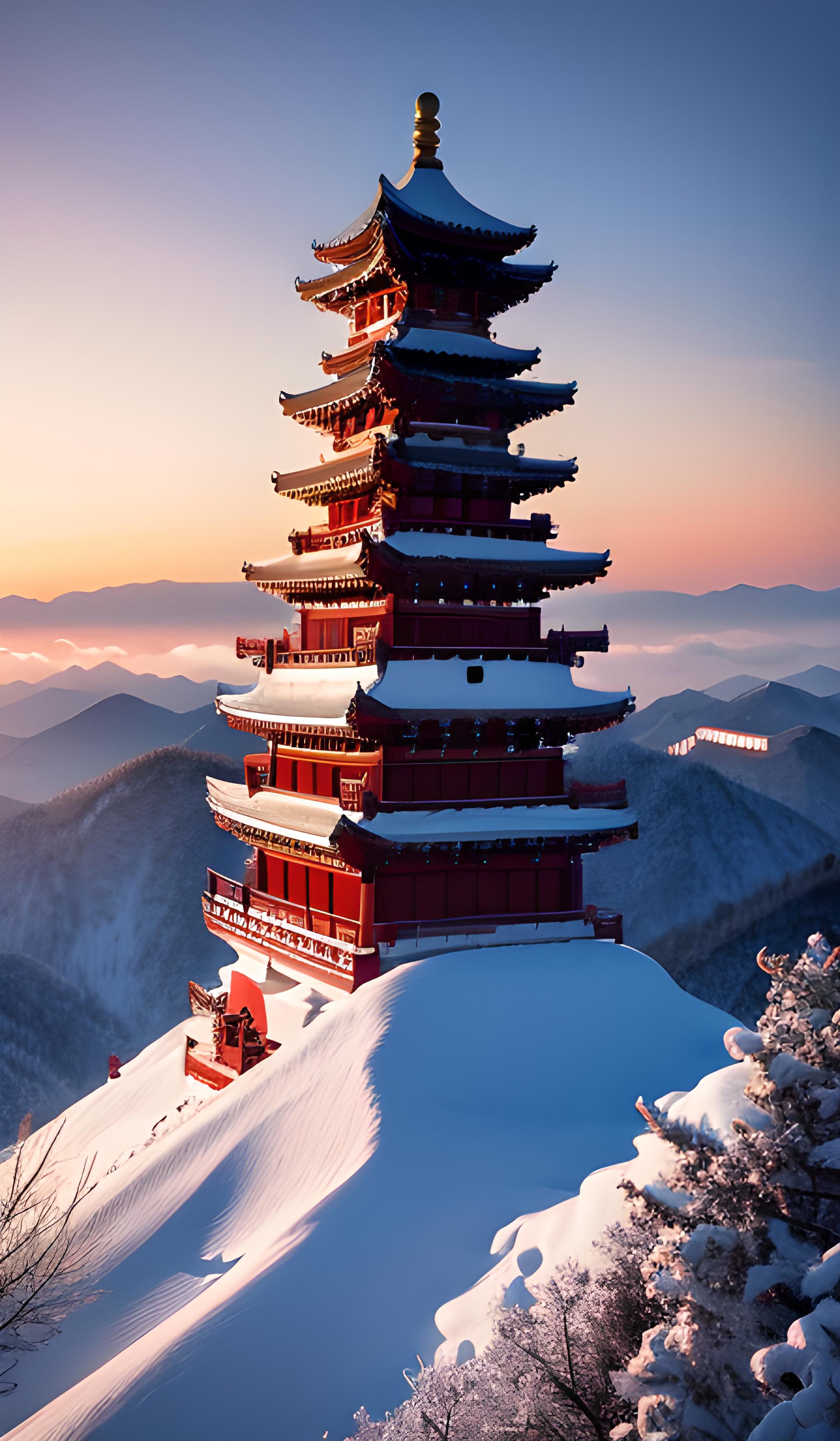 老君山，雪后日出