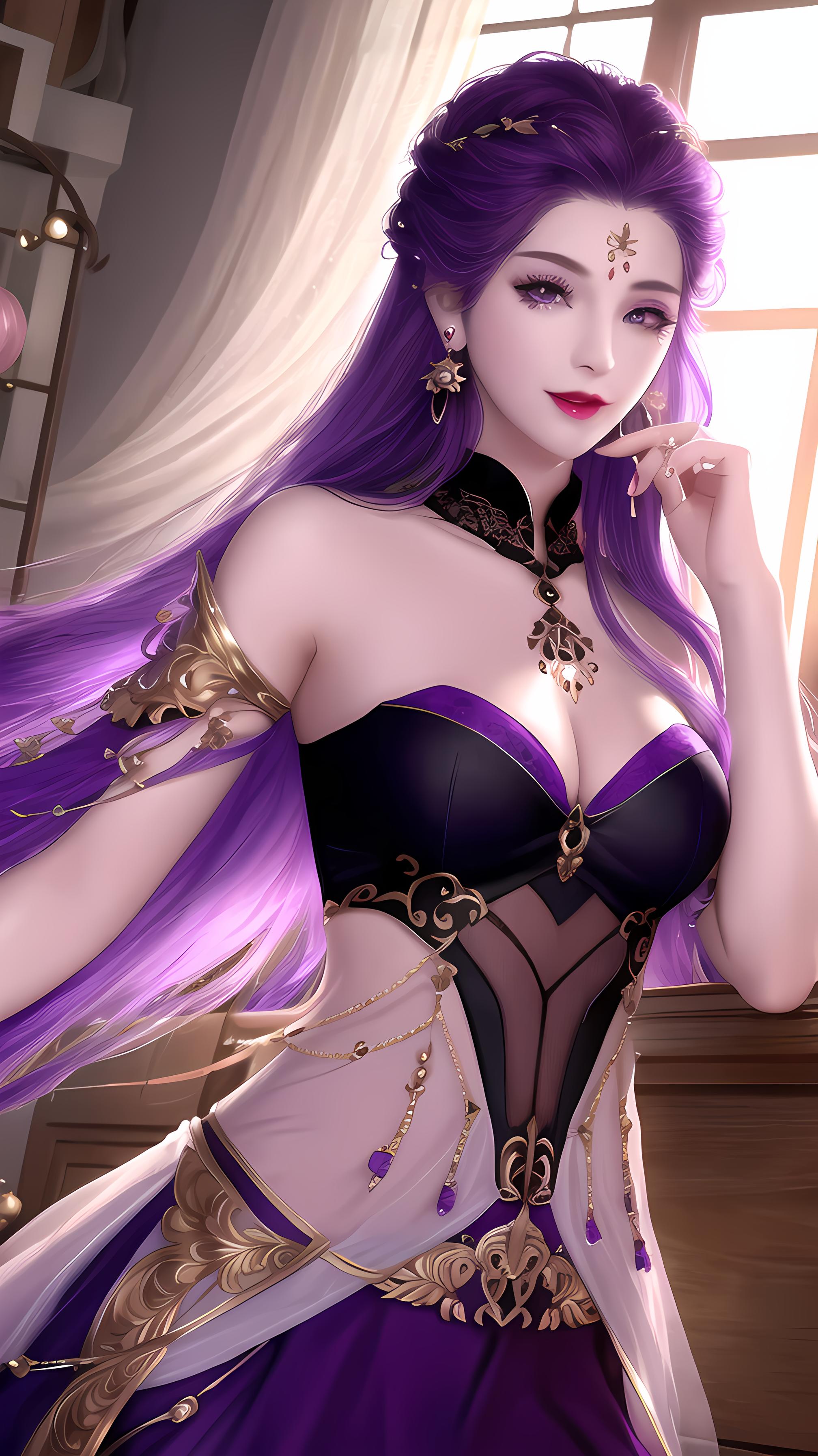 紫发美女