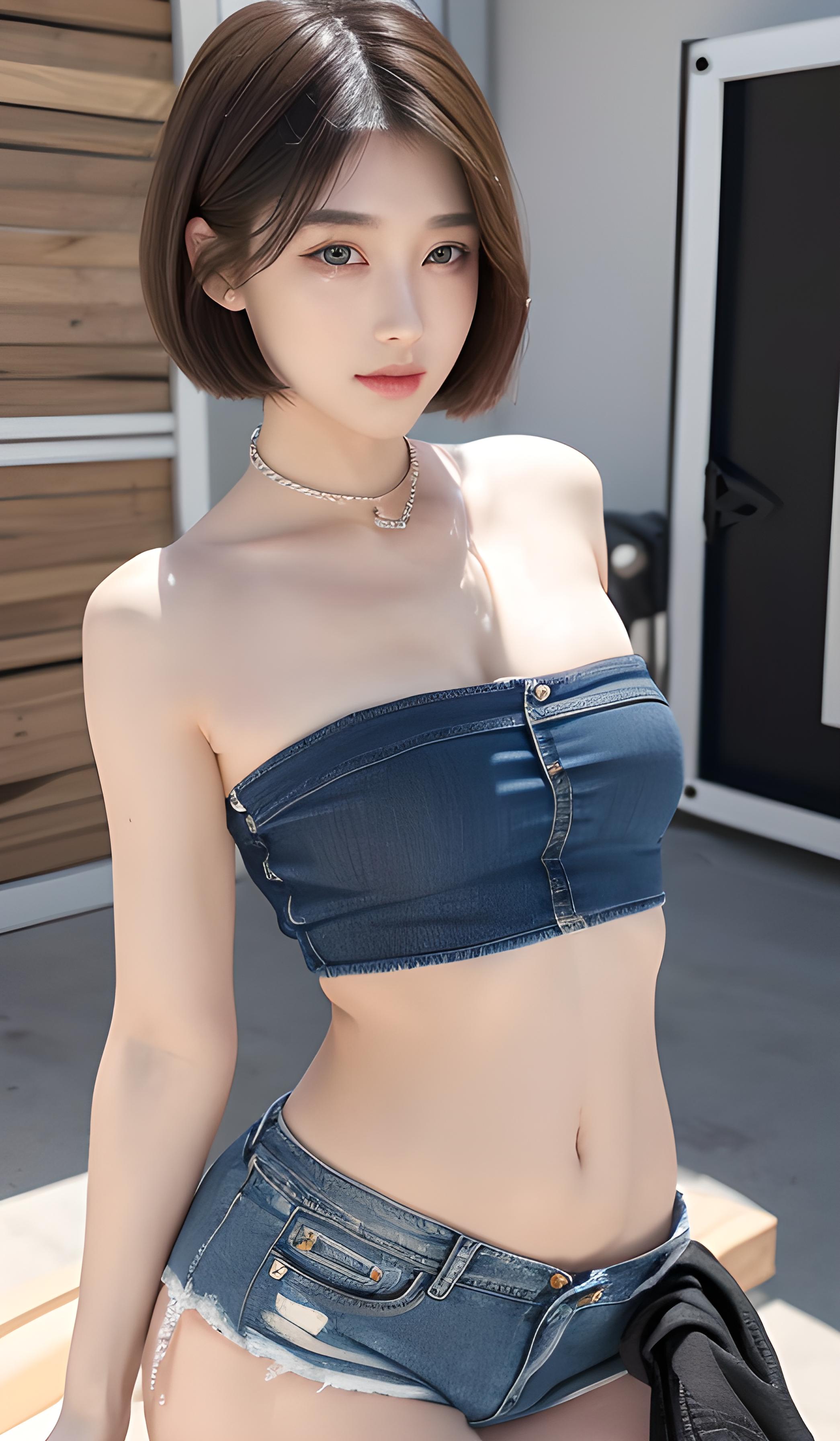牛仔短裤美女
