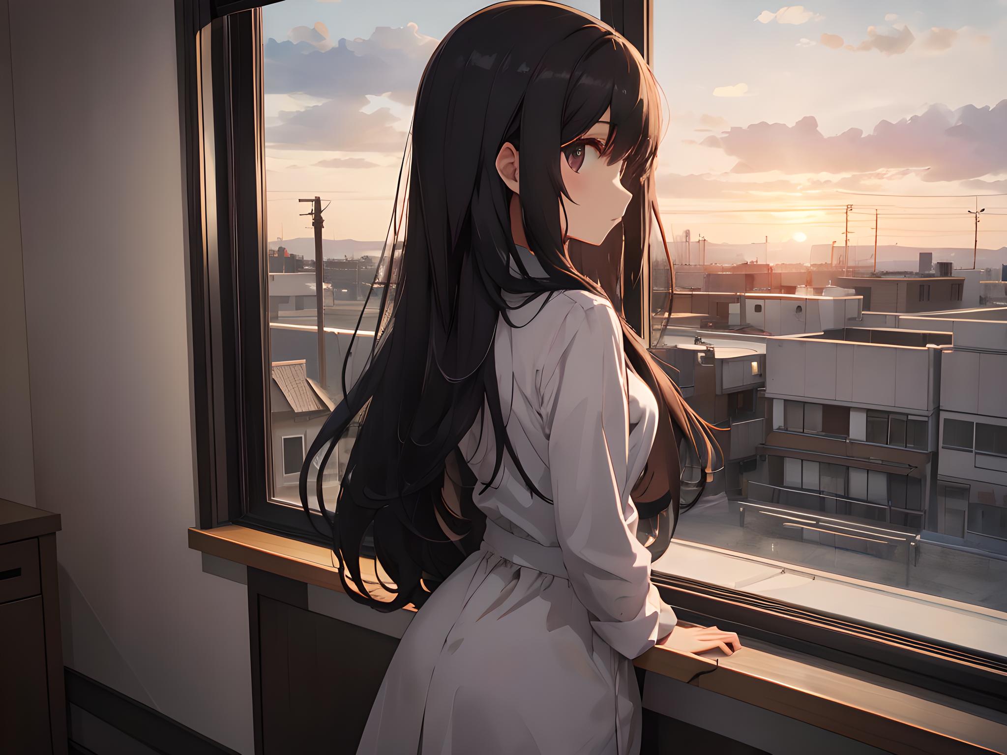 夕阳美女