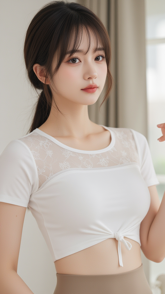 圆领T恤女孩