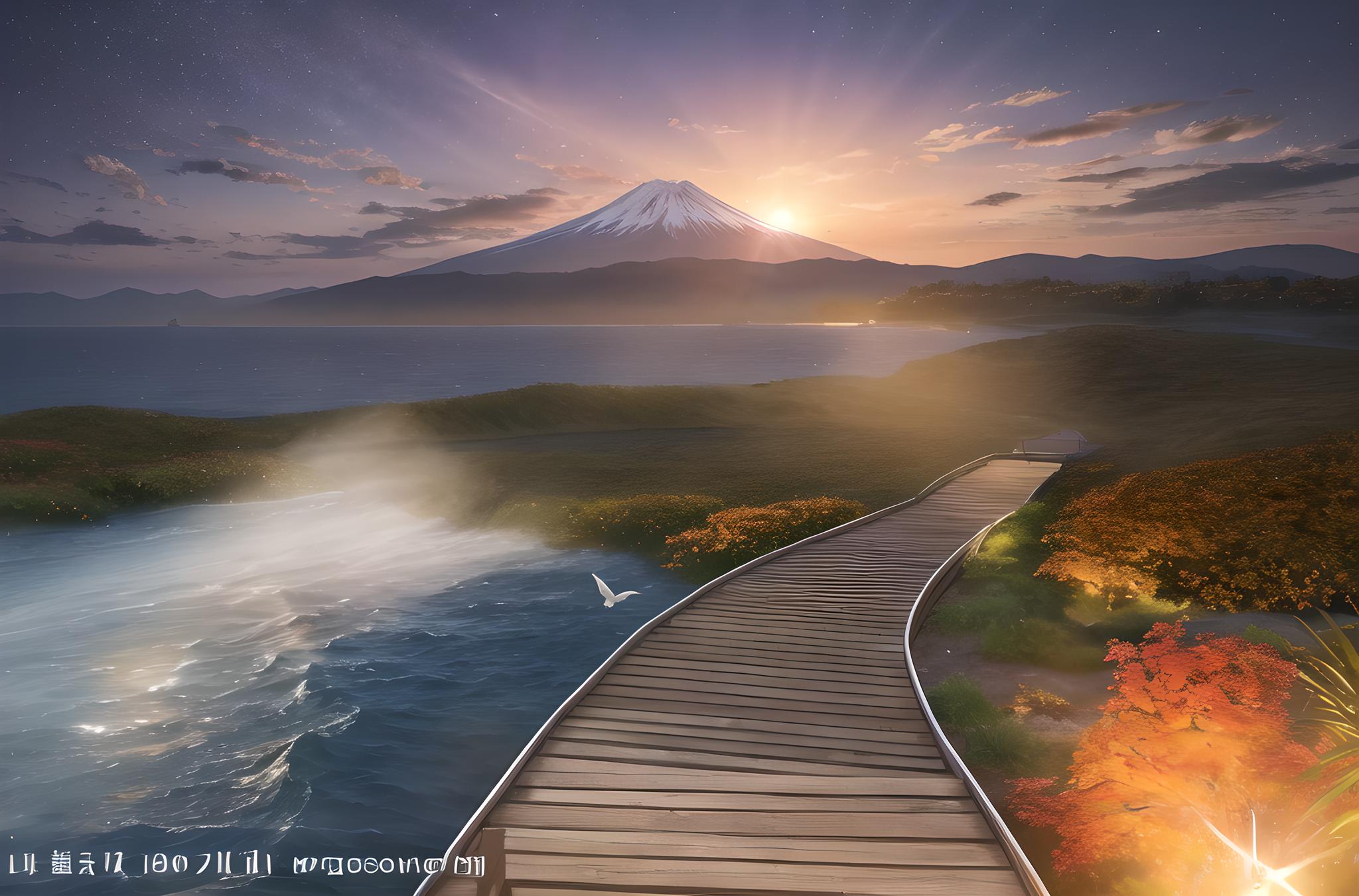 风景 大气 山 桥 河 湖